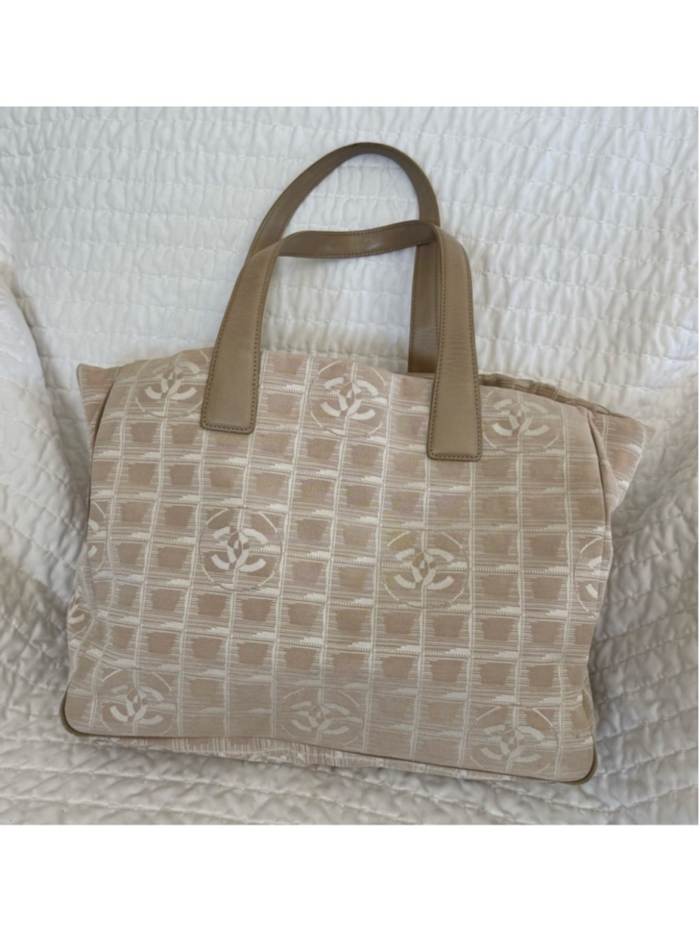Chanel authentic Travel tote Beige & tan Tote Bag, good used condition